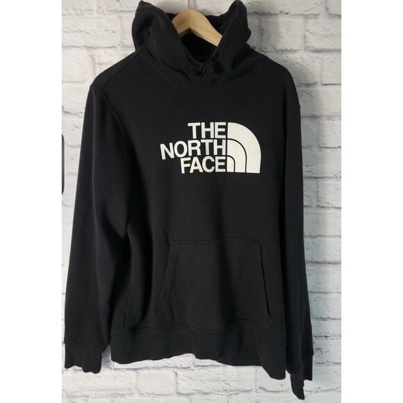 The North Face Hoodie Mens SZ Small Black White Logo (HRA) - Picture 1 of 4